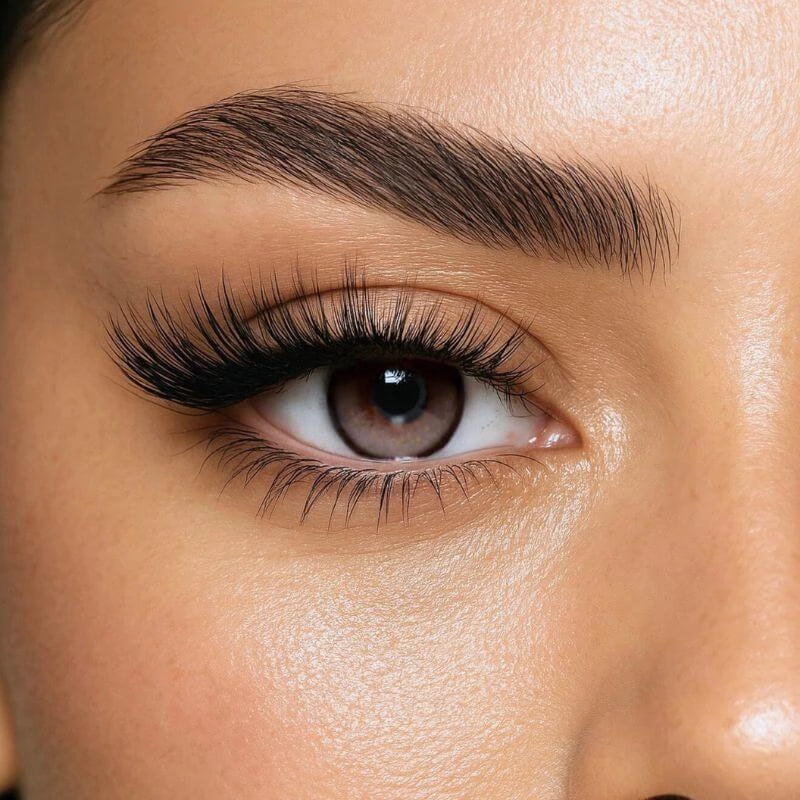 Mocha Dream grey colored contact lens on eye – soft, natural enhancement for everyday glam